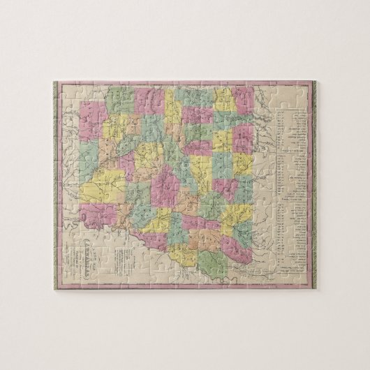  kaart van Arkansas (1853) Legpuzzel (Horizontaal)