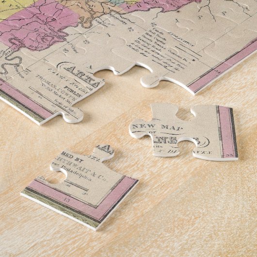  kaart van Arkansas (1853) Legpuzzel (Zijkant)