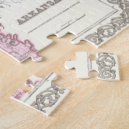  kaart van Arkansas (1855) Legpuzzel (Zijkant)