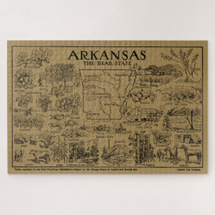 kaart van Arkansas (1912) - Tan Legpuzzel
