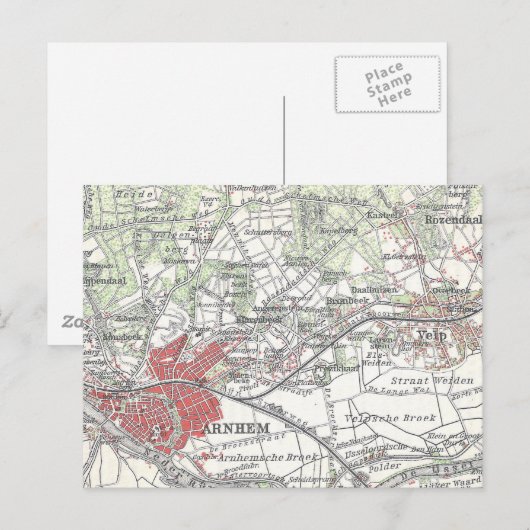  kaart van Arnhem en omringende gebieden (1905) (Voorkant / Achterkant)