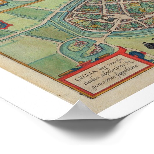 Kaart van Arnhem, Velmo, Gelre en Ruerm uit 'Civi' Poster (Hoek)