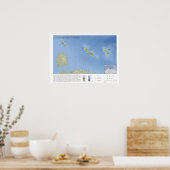 Kaart van Aruba, Bonaire en Curaçao 1:500.000 Poster (Keuken)