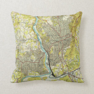 kaart van Asheville North Carolina (1943) Kussen