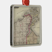 Kaart van Ashland en provincies Bayfield Metalen Ornament (Rechts)