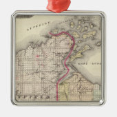 Kaart van Ashland en provincies Bayfield Metalen Ornament (Voorkant)