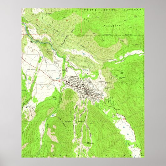 kaart van Aspen Colorado (1960) Poster (Voorkant)