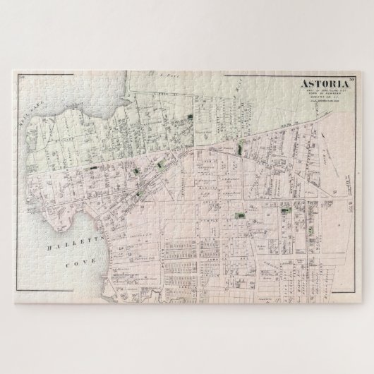  kaart van Astoria NY (1873) Legpuzzel (Horizontaal)