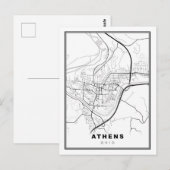 Kaart van Athene (Voorkant / Achterkant)