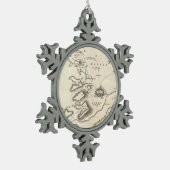  kaart van Athene Griekenland (1784) Tin Sneeuwvlok Ornament (Links)