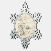  kaart van Athene Griekenland (1784) Tin Sneeuwvlok Ornament (Rechts)