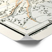  kaart van Athene Griekenland (1890) Poster (Hoek)