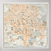 kaart van Athene Griekenland (1890) Poster (Voorkant)