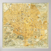 kaart van Athene Griekenland (1894) Poster (Voorkant)