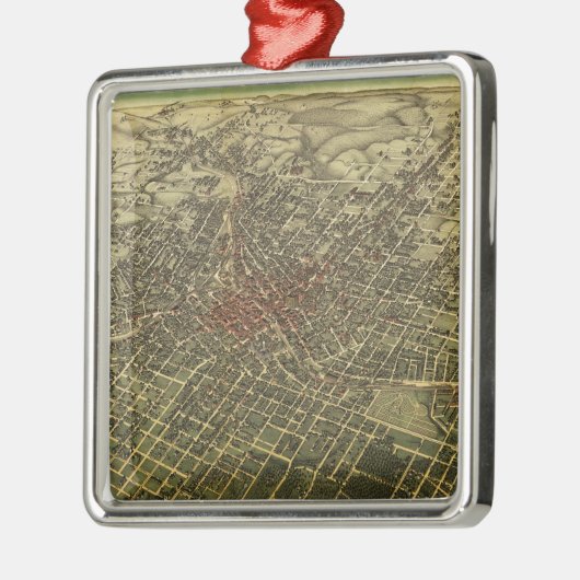  kaart van Atlanta (1892) Metalen Ornament (Links)