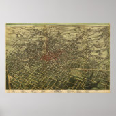  kaart van Atlanta (1892) Poster (Voorkant)