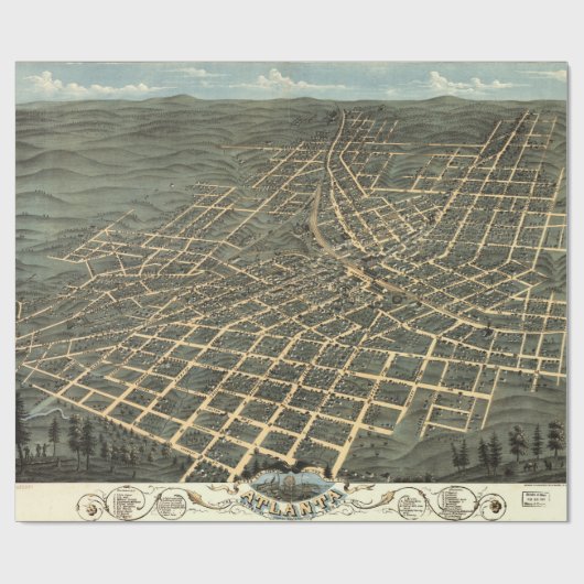 kaart van Atlanta Georgia Cadeaupapier (Vlak)