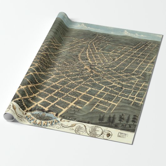 kaart van Atlanta Georgia Cadeaupapier (Uitgerold)
