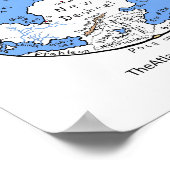 Kaart van Atlantis - Beide Hemispheres - Poster (Hoek)