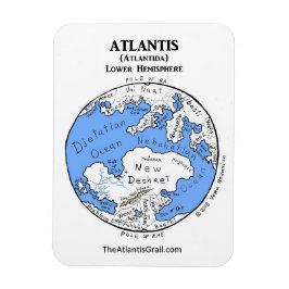 Kaart van Atlantis - Onderste halfrond - Magnet 2 Magneet