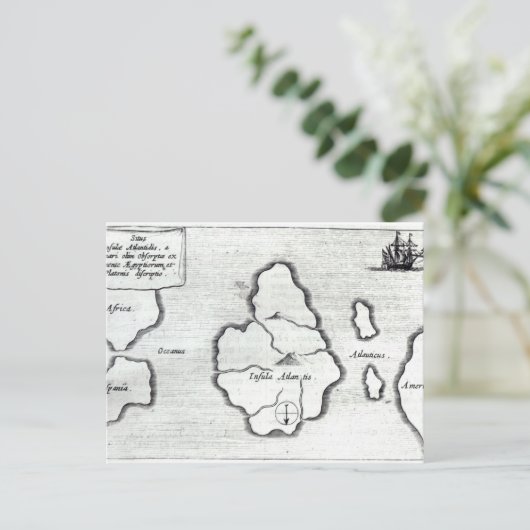 Kaart van Atlantis, van "Mundus Subterraneus" (Staand voorkant)