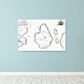 Kaart van Atlantis, van "Mundus Subterraneus" Canvas Afdruk (Insitu (Houten vloer))