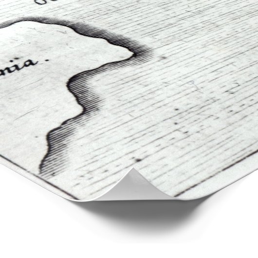 Kaart van Atlantis, van "Mundus Subterraneus" Poster (Hoek)