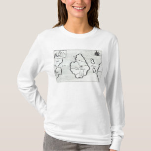 Kaart van Atlantis, van "Mundus Subterraneus" T-shirt