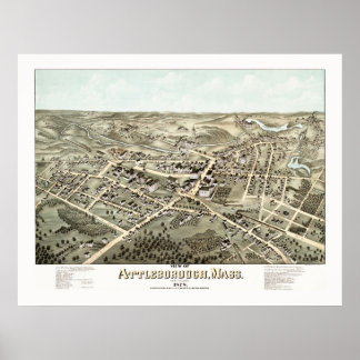 Kaart van Attleborough, Massachusetts uit 1878 Poster