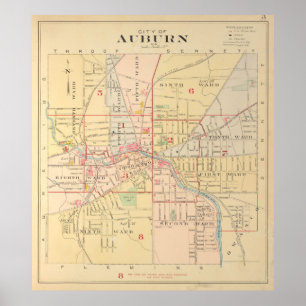 kaart van Auburn NY (1904) Poster