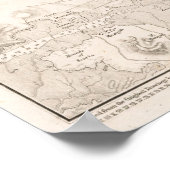  kaart van Auckland Harbour Nieuw-Zeeland (1857) Poster (Hoek)