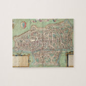 Kaart van Augsburg, van "Civitates Orbis Terrarum" Legpuzzel (Horizontaal)