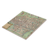 Kaart van Augsburg, van "Civitates Orbis Terrarum" Tegeltje (Zijkant)