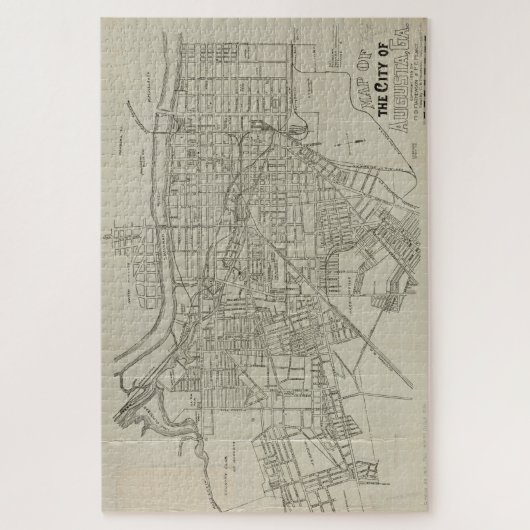 kaart van Augusta GA (1913) Legpuzzel (Verticaal)