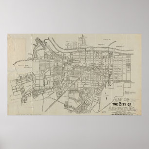 kaart van Augusta GA (1913) Poster