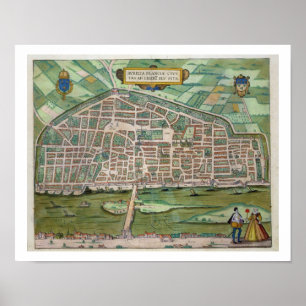 Kaart van Aurelia, van "Civitates Orbis Terrarum"  Poster