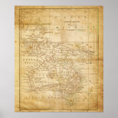  kaart van Australaziatische archiefafdruk Poster (Voorkant)