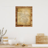  kaart van Australazië Poster (Keuken)