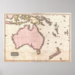 kaart van Australië (1818) Poster