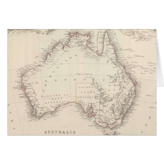  kaart van Australië (1848) (Voorkant Horizontaal)