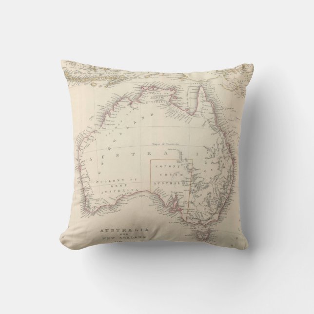  kaart van Australië (1848) Kussen (Voorkant)