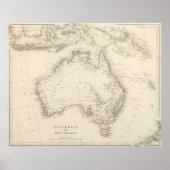  kaart van Australië (1848) Poster (Voorkant)