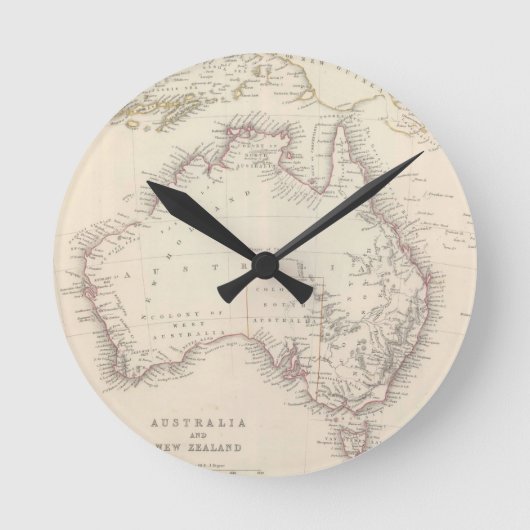 kaart van Australië (1848) Ronde Klok (Voorkant)