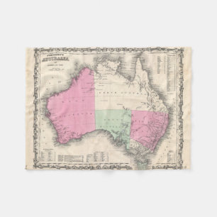  kaart van Australië (1862) Fleece Deken