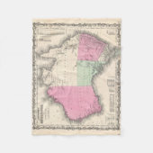  kaart van Australië (1862) Fleece Deken (Voorkant)