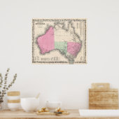  kaart van Australië (1862) Poster (Keuken)