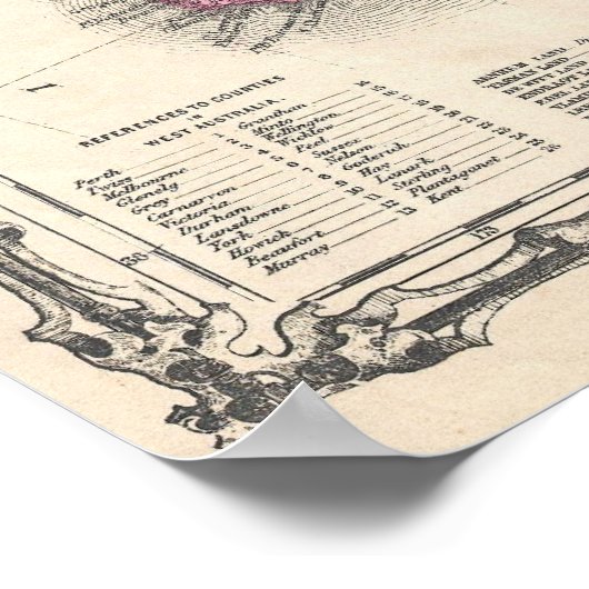  kaart van Australië (1862) Poster (Hoek)