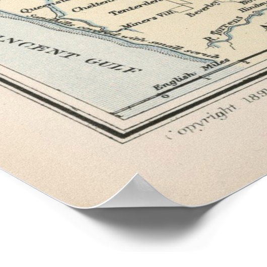  kaart van Australië (1891) Poster (Hoek)