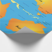 Kaart van Australië Cadeaupapier (Hoek)