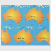 Kaart van Australië Cadeaupapier (Vlak)